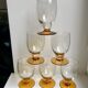Lot de 6 verres à pieds ambré art déco années 30