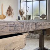 Solid oak console workbench 220cm