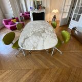 4 swivel sunset chairs CPillet in olive green leather 2000 e