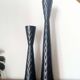 Pair of vintage metal diabolo candlesticks