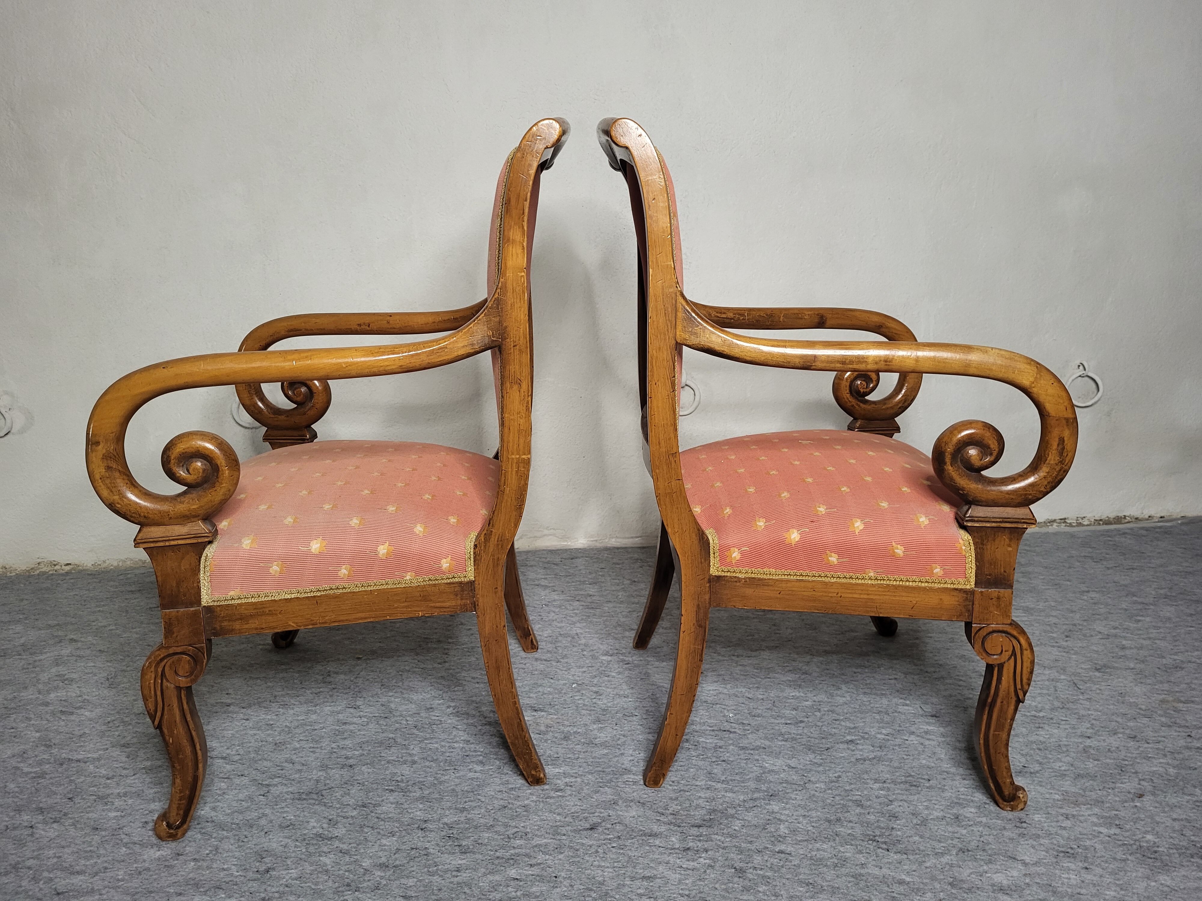 Pair of Louis Philippe XIXeme lacrosse armchairs