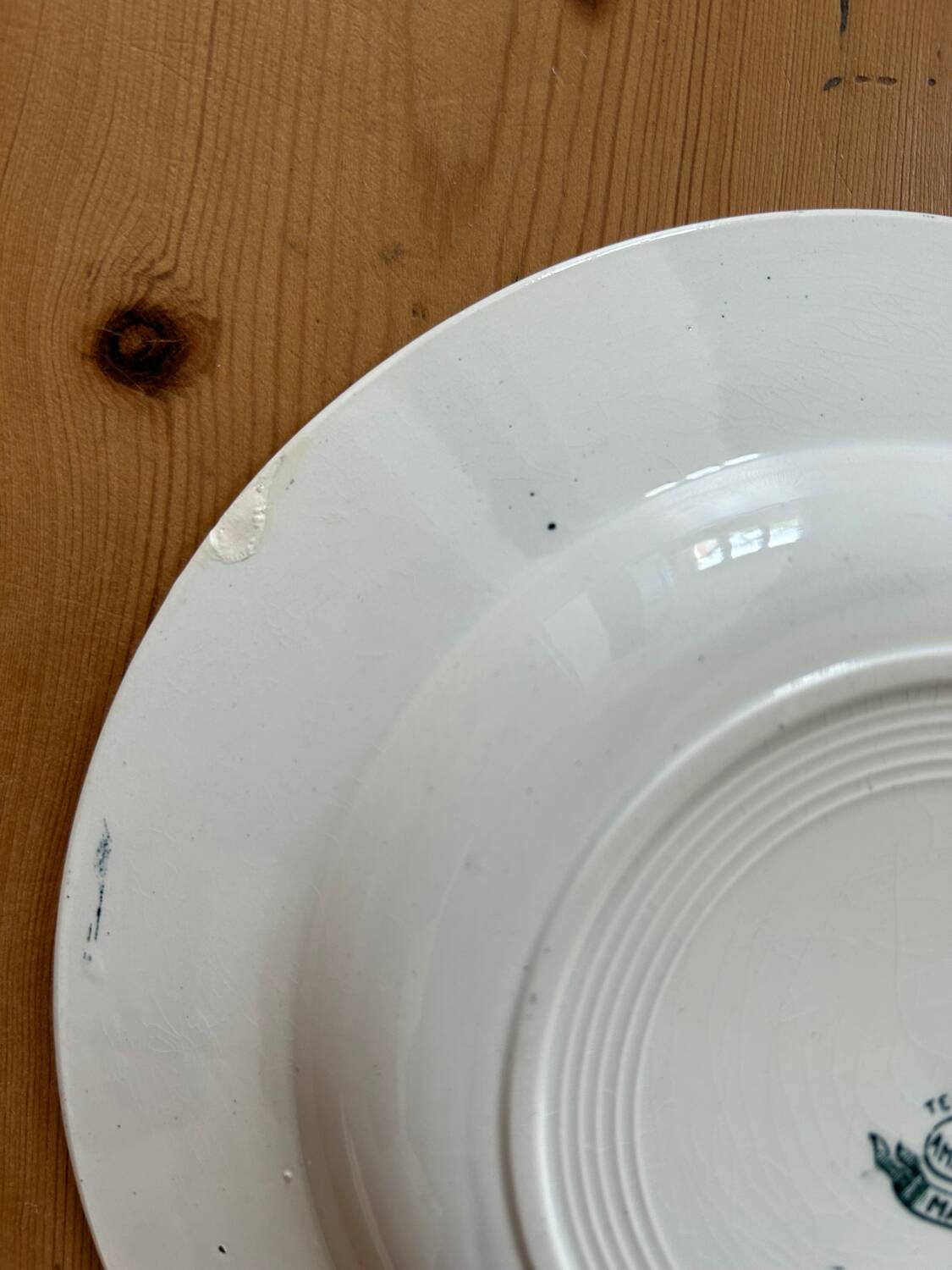 Series of 4 mismatched soup plates “Terre de Fer”