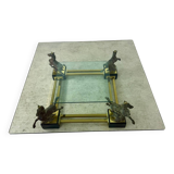 Old brass and gilded bronze table horses design from the 70s vintage Horses
