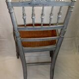 Chaise ancienne style louis XVI cannage gris galet