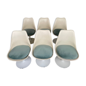 6 chaises Eero Saarinen Knoll