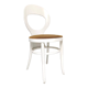 Baumann bistrot mouette chair in white wood and yellow velvet