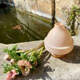 Ancien pied de lampe vase rose