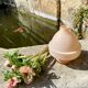Ancien pied de lampe vase rose