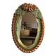 Oval mirror in carved wood