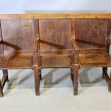 3-seater oak church pew