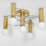 Leola Sciolari ceiling light in dark chrome brass, Germany, 1970s