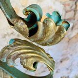 Screen, Art Deco wrought iron with floral decorations circa 30's