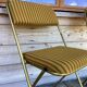 Vintage lafuma folding chair with striped gold fabric