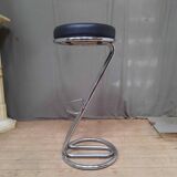 Bar stool in skai and stainless steel