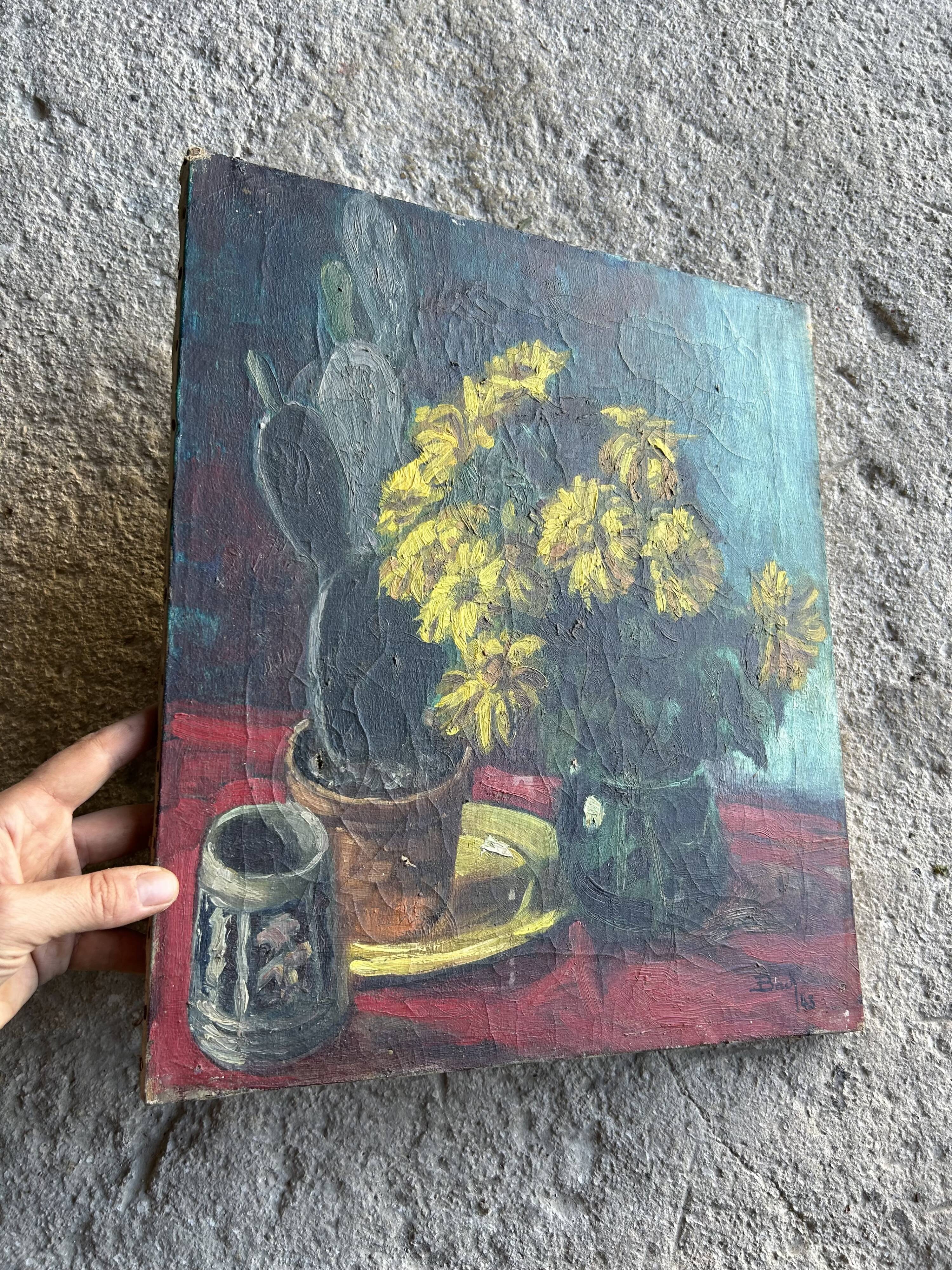 Tableau ancien signé Back, 1943