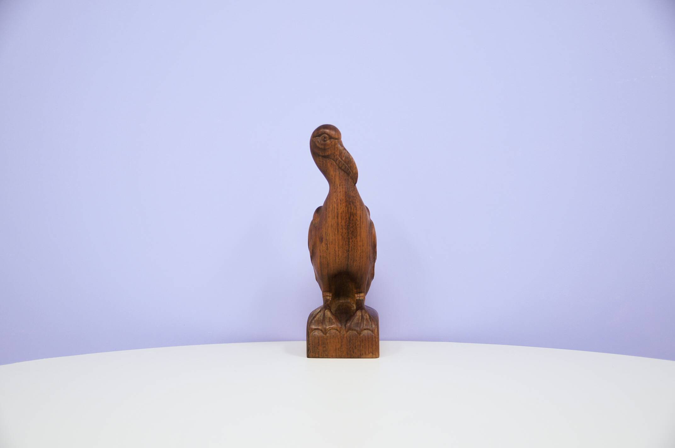 statue d'oiseau vintage en bois sculpté à la main