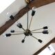 Lustre suspension Spoutnik vintage année 60 doré space age