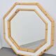 Vintage Octagonal Wall Mirror in Bamboo, Italy, 1960s