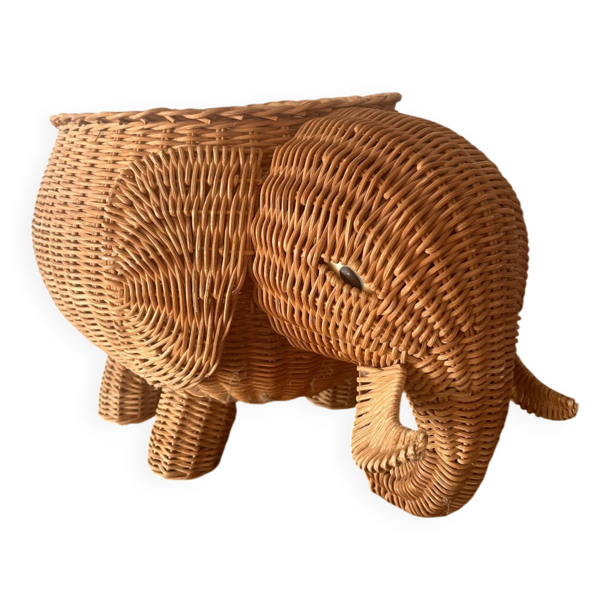Panier éléphant en rotin