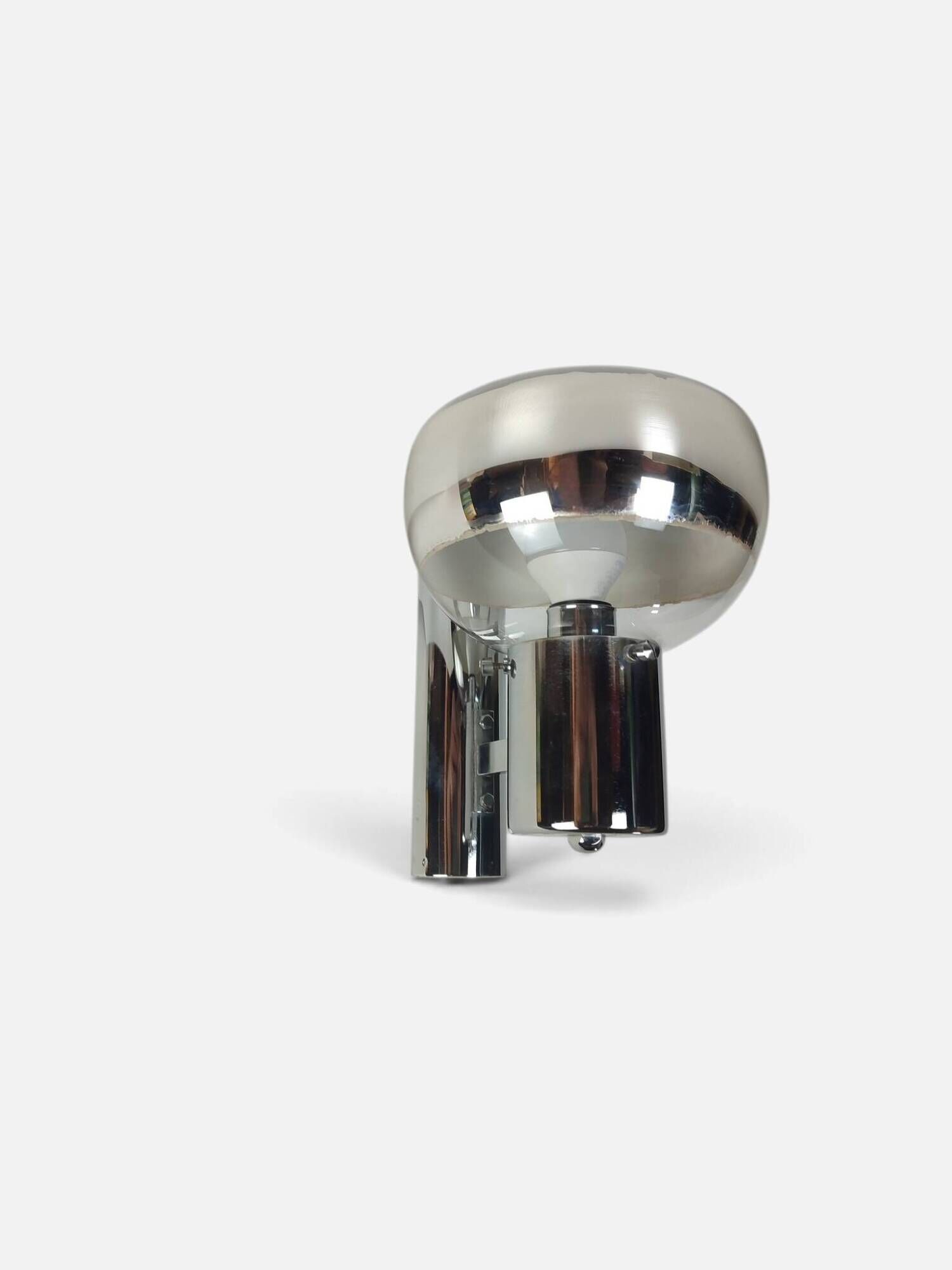 Space Age wall light in chrome with glass globe – 1970s