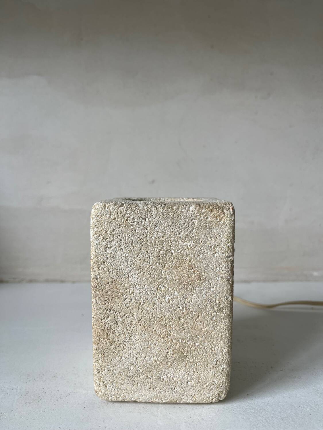 Brutalist stone sculpture lamp