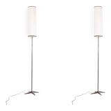 Jacques Adnet. Pair of bronze floor lamps. 1950s.