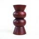 Turned wooden vase in segmented technique, burgundy, Danish, 1970s
