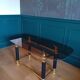 Glass and brass coffee table, 1970