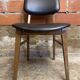 Vintage Scandinavian Chair Beech + Black Skai Seat & Back 60s