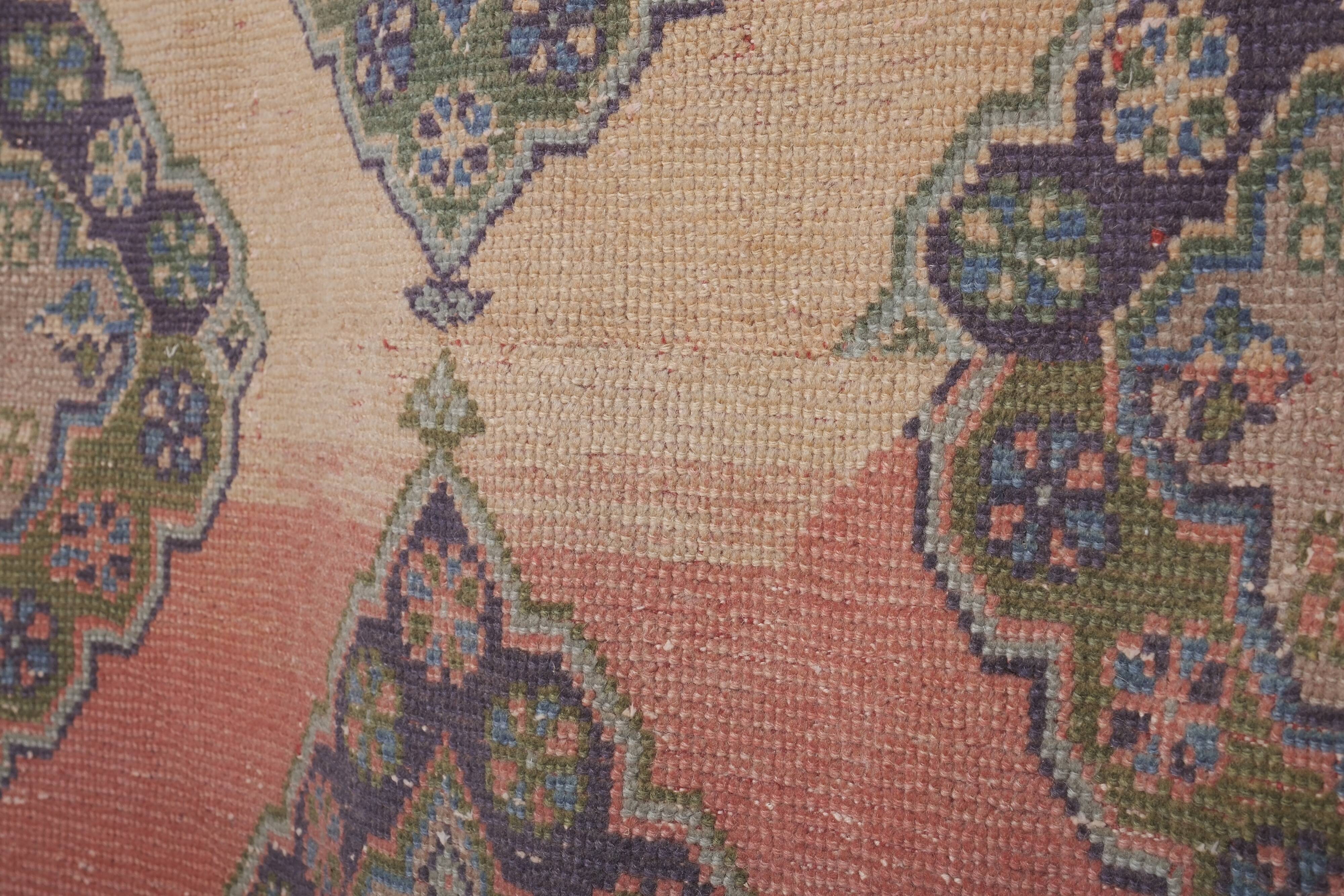 Vintage Turkish Oushak Rug Handwoven 86x482 cm