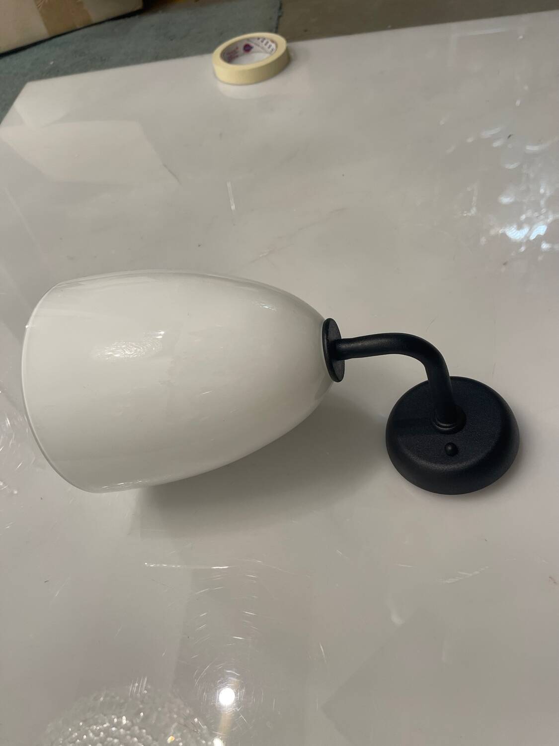 Black and white  Opaline Glass Sconces Set of 2