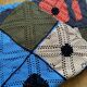 Plaid patchwork tricoté main