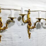 Bronze wall light triplet