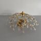 Flush mount Flower Design in crystal glass and gilded metal, 1980s, Germany