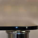 Glass rectangle coffee table with magazine rack, circa 1970