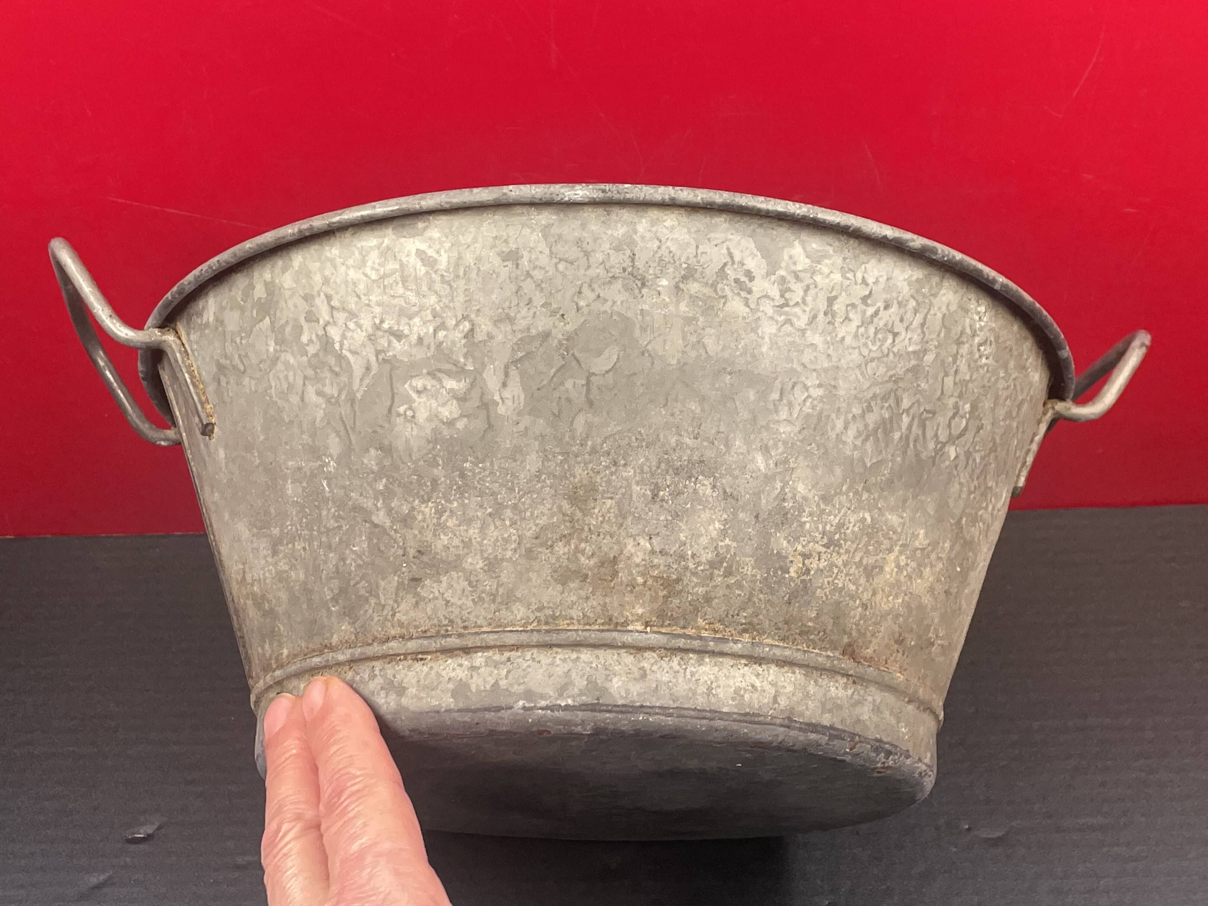 Old small zinc basin