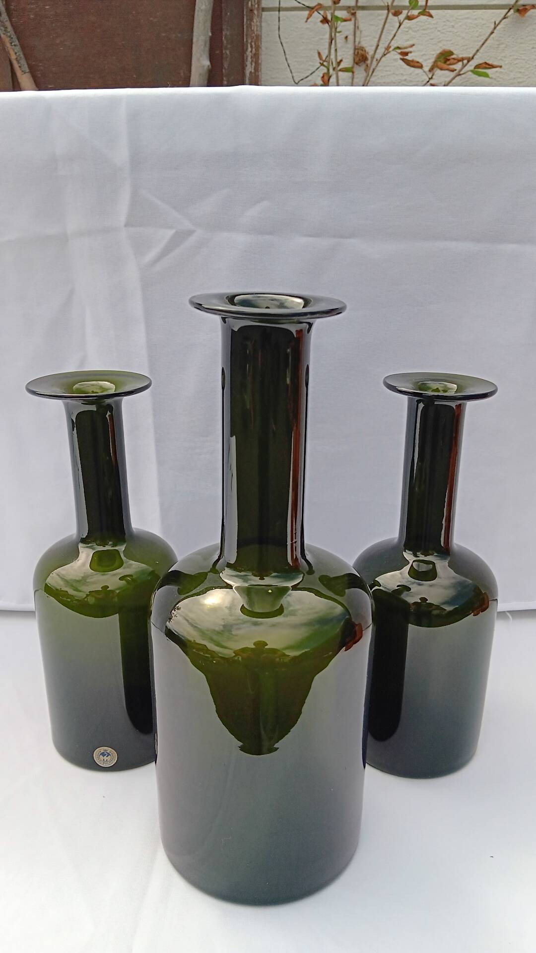 Set of 3 gulvase from october brauer for holmegaard