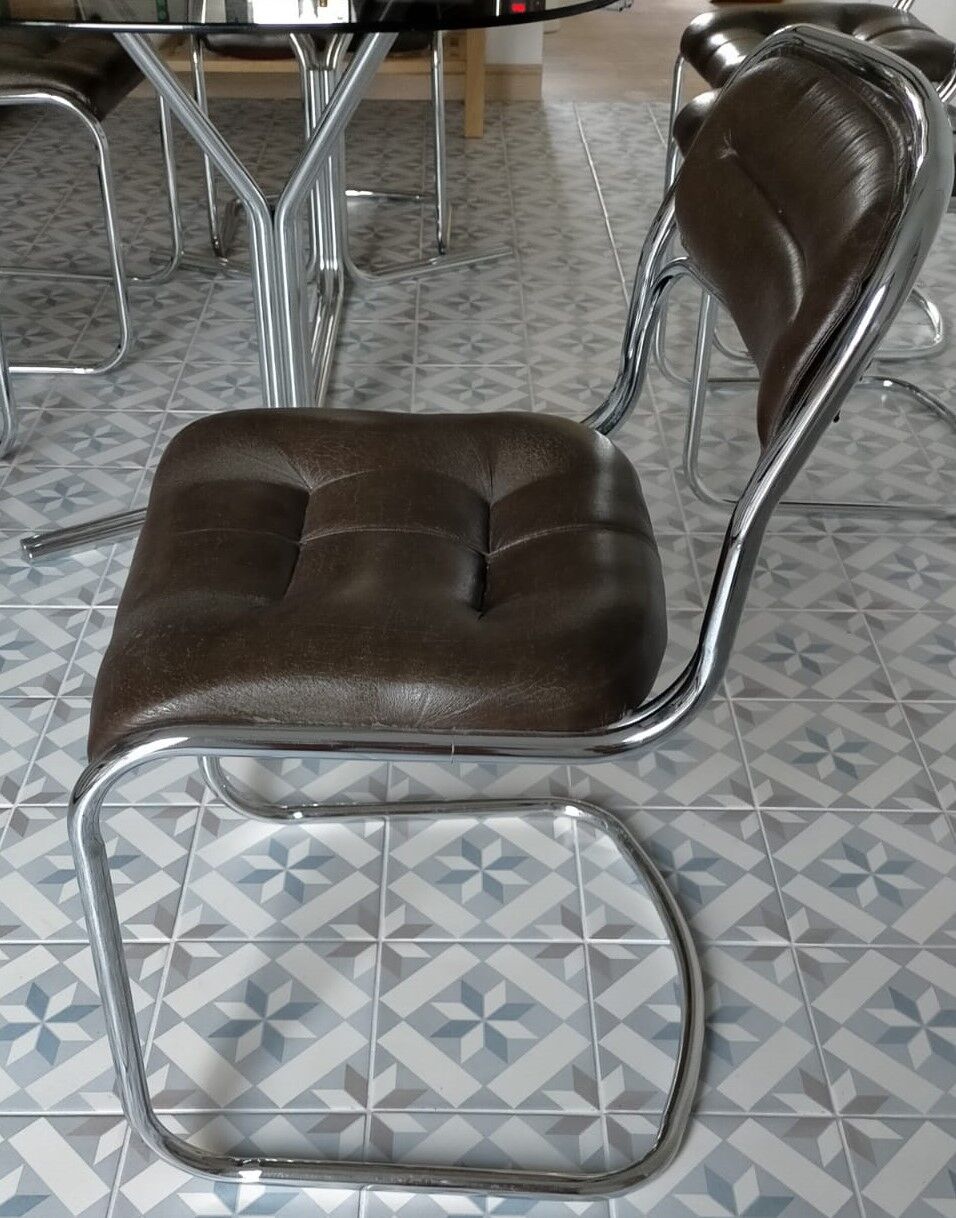 6 desgin chairs, chrome foot
