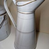 Enamelled pitcher and bucket