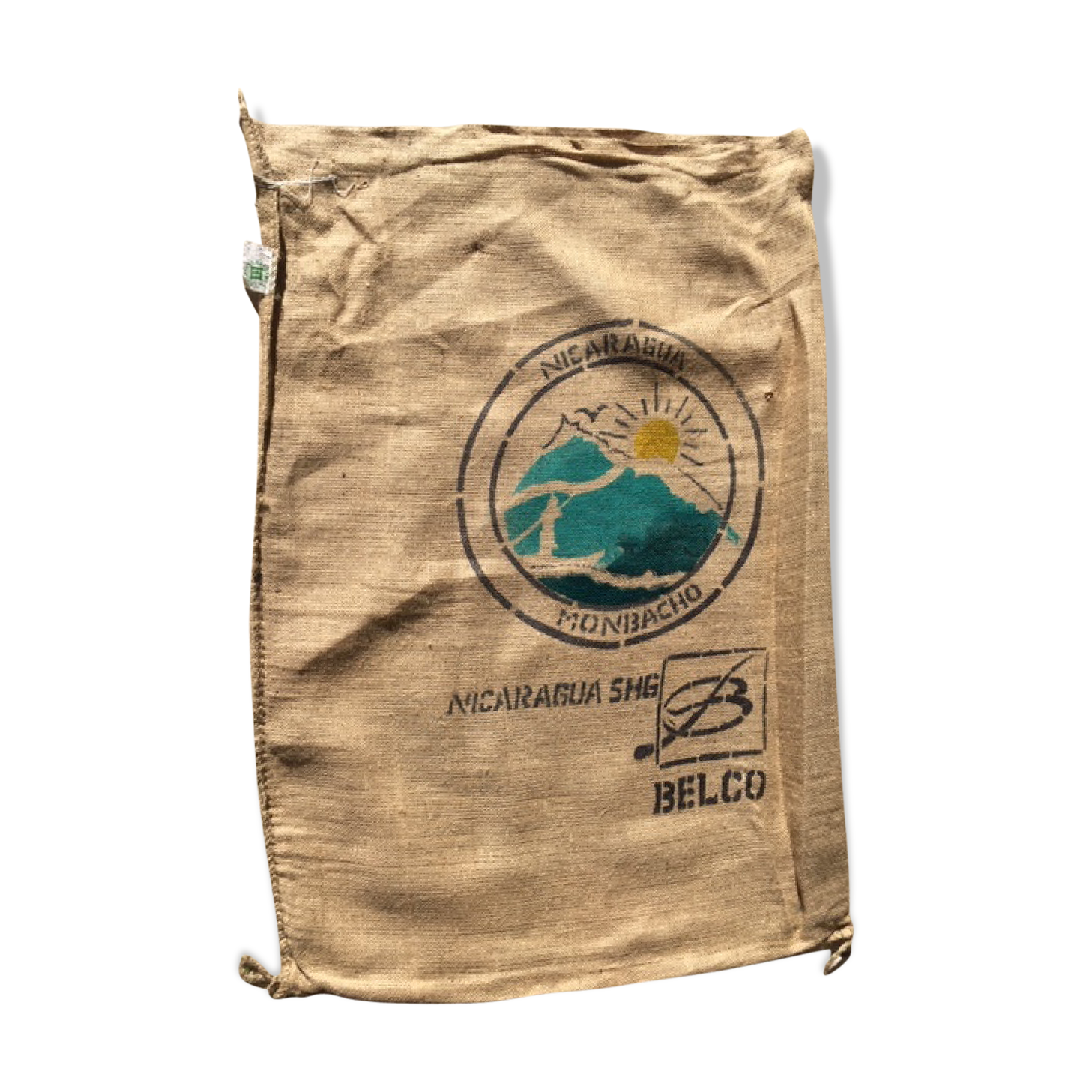 Coffee in burlap bag ma