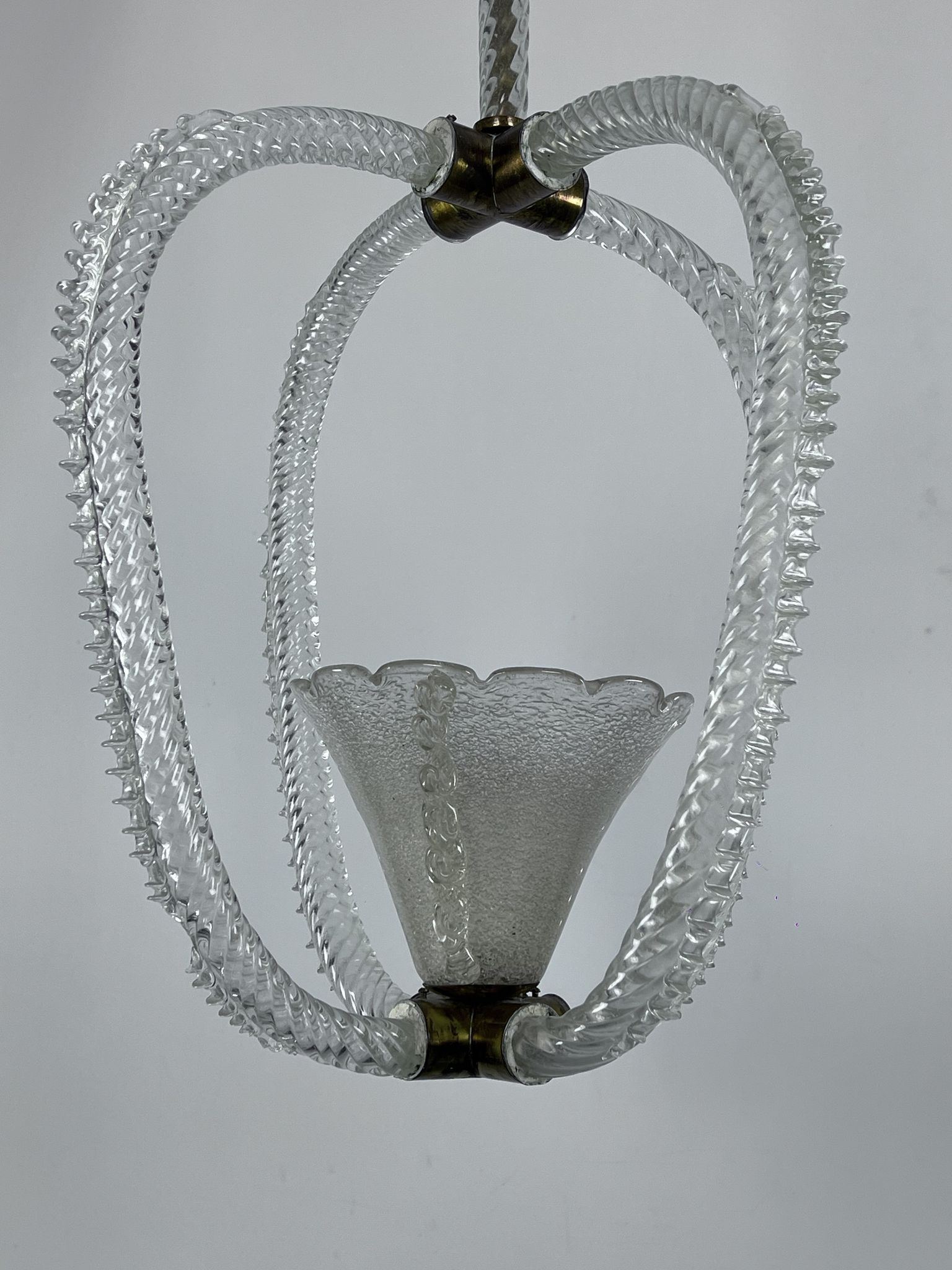 Ercole Barovier Murano glass pendant lamp Italy 1930s
