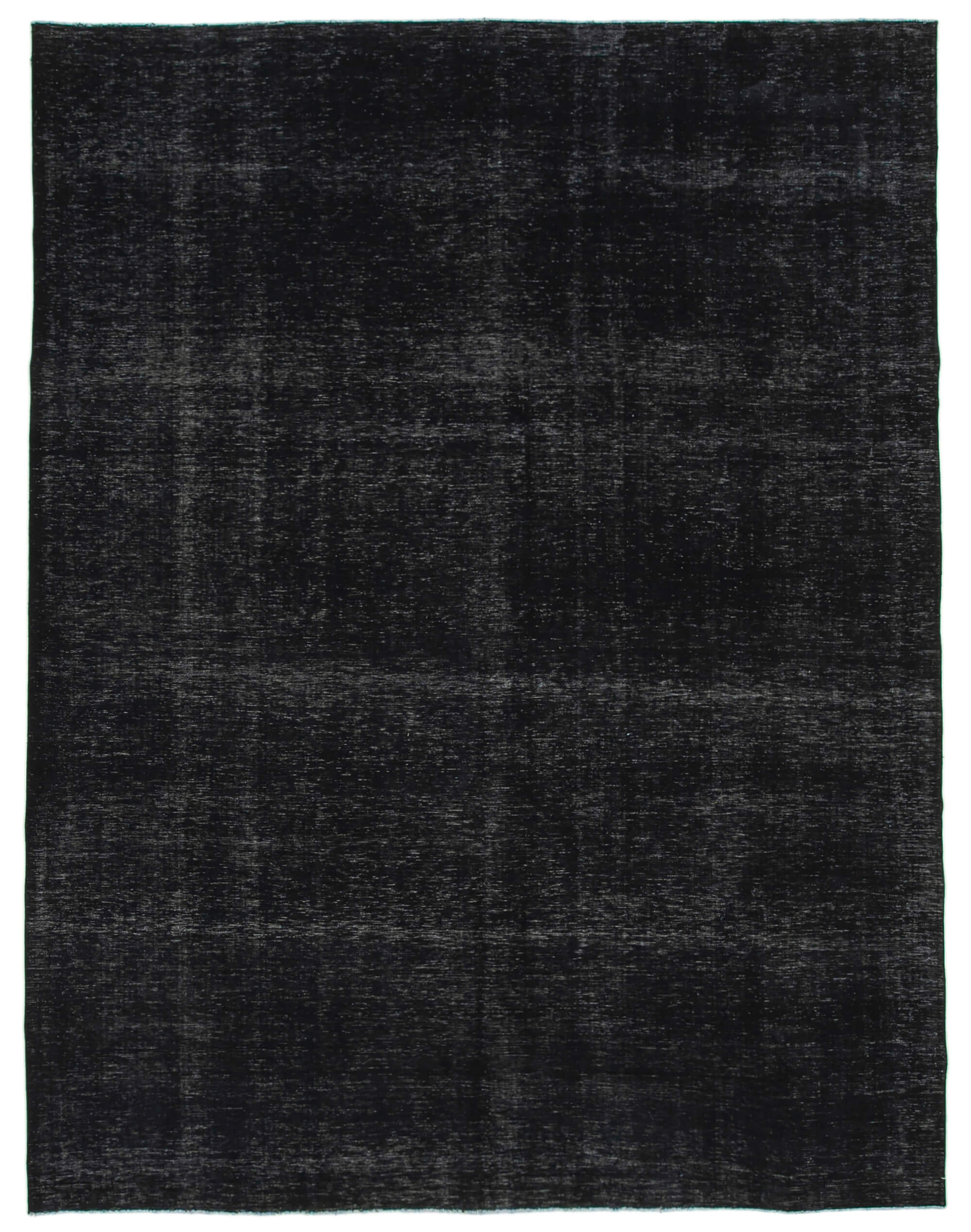 Handmade oriental overdyed 300 cm x 400 cm black wool carpet
