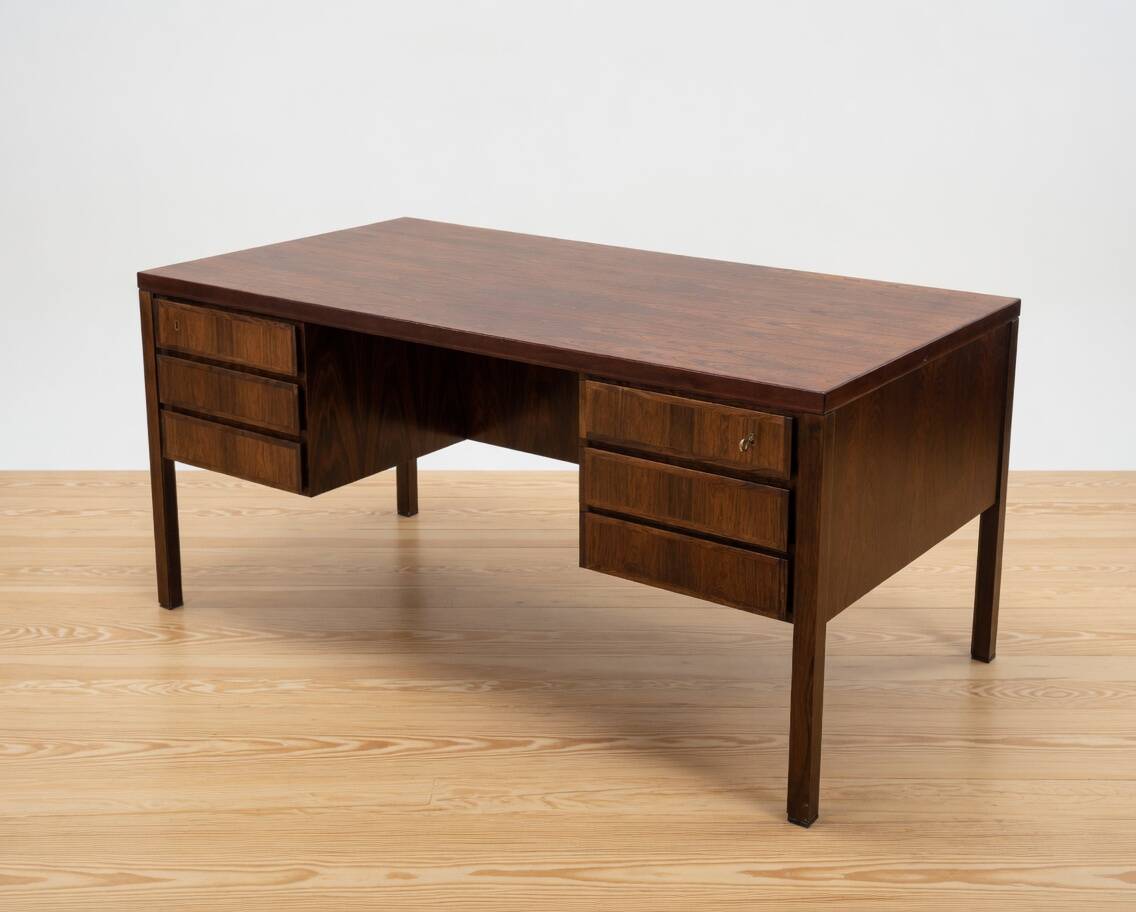 Gunni Omann Model 77 Rosewood Desk, 1960s.