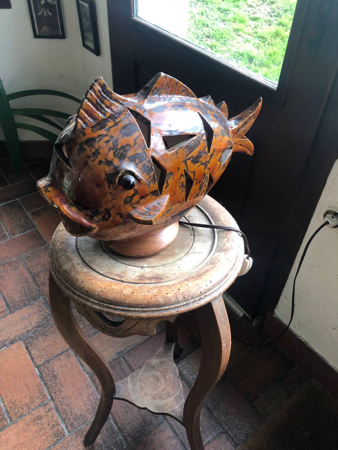 Ceramic fish lamp