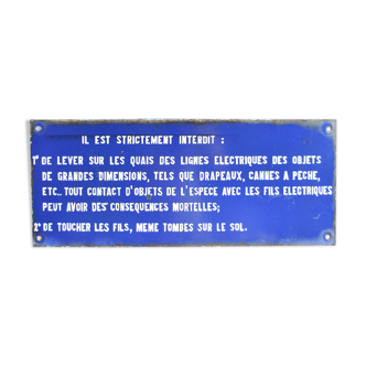 Plaque émaillée de gare