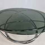Mac chrome and smoked glass Coffee Table from Miniforms, Italy, 1970s