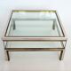 Coffee table in brass and chrome with folding top compartment to House Jansen 1970 s