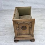 1950s, Danish 2-seater sofa, green furniture wool, oak wood.