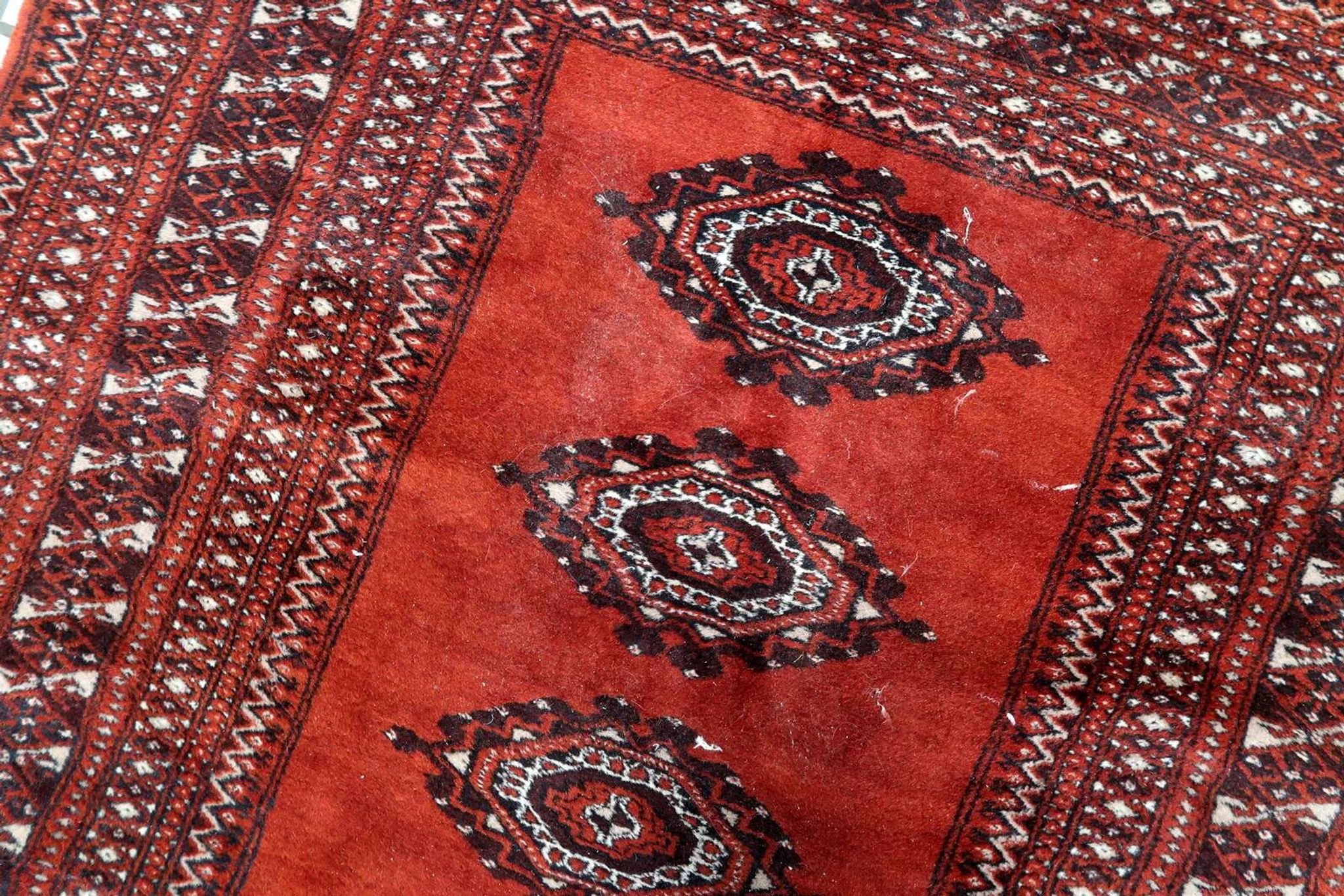 Tapis Boukhara ouzbek vintage fait main, 91 cm x 155 cm, années 1950