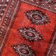 Handmade vintage Uzbek Bukhara rug 91cm x 155cm, 1950s